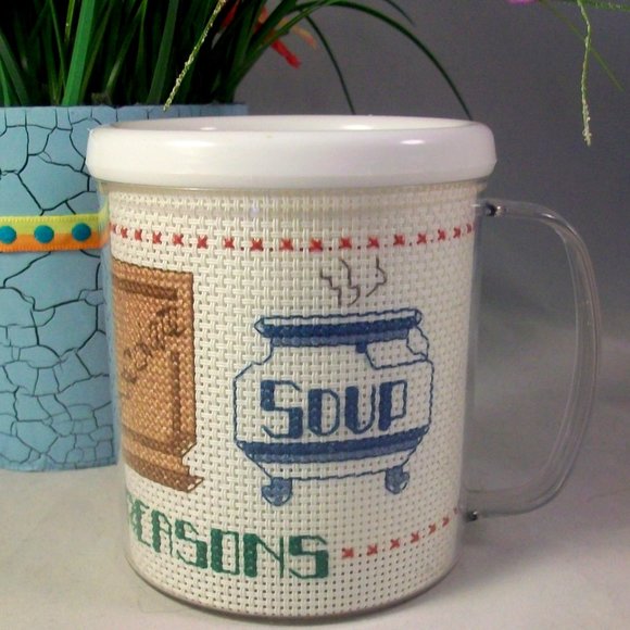 Handmade Cross Stitch Mug Coffee Tea Soup Hot Chocolate - Picture 2 of 4